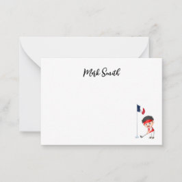 Golf met naam voor Franse golfer Notitiekaartje