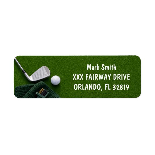 Golf met naam voor golfer etiket (Voorkant)