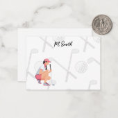 Golf met naam voor golfer Note Card Notitiekaartje (Voorkant / Achterkant in situ)