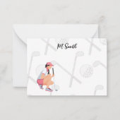 Golf met naam voor golfer Note Card Notitiekaartje (Voorkant)