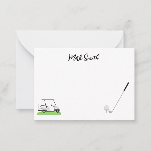 Golf met naam voor golfer Note Card Notitiekaartje (Voorkant)