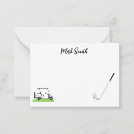 Golf met naam voor golfer Note Card Notitiekaartje