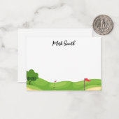 Golf met naam voor golfer notitiekaartje (Voorkant / Achterkant in situ)