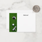 Golf met naam voor golfer notitiekaartje (Voorkant / Achterkant in situ)