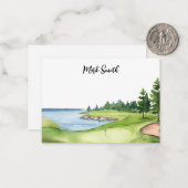 Golf met naam voor golfer notitiekaartje (Voorkant / Achterkant in situ)