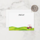 Golf met naam voor golfer notitiekaartje (Voorkant / Achterkant in situ)
