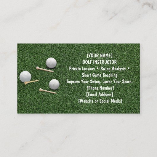 Golf met naam voor golfer visitekaartje (Voorkant)