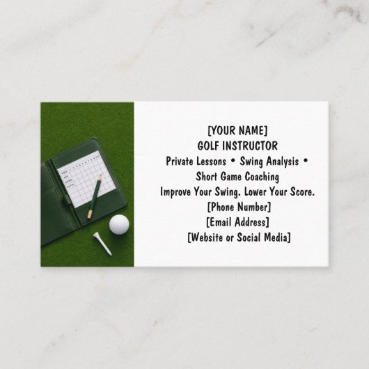 Golf met naam voor golfer visitekaartje (Voorkant)