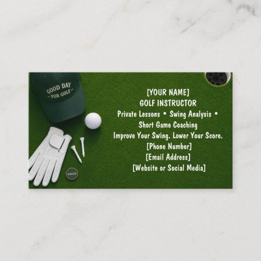 Golf met naam voor golfer visitekaartje (Voorkant)