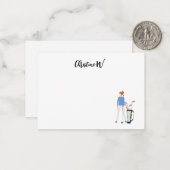 Golf met naam voor vrouw golfer notitiekaartje (Voorkant / Achterkant in situ)