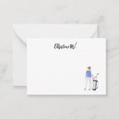 Golf met naam voor vrouw golfer notitiekaartje (Voorkant)