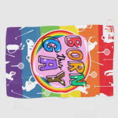 Golf met Pride: Regenboog Golfhanddoek (Horizontaal)