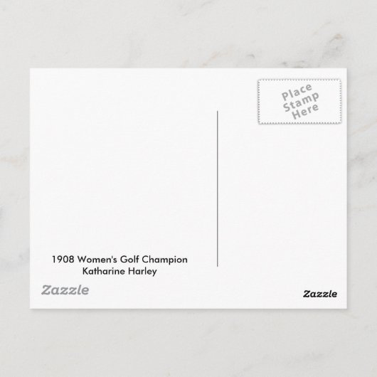 GOLF MET STIJL! - 1908 VrouwenGolf Champion Briefkaart (Achterkant)
