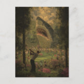 Golf met surrealistische haai briefkaart (Voorkant)