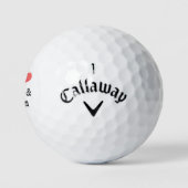 Golf met twee rode hart bruid & bruidegom bruiloft golfballen (Logo)