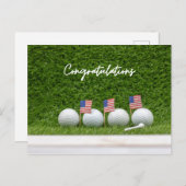 Golf met vlag van Amerika Felicitaties  Briefkaart (Voorkant / Achterkant)