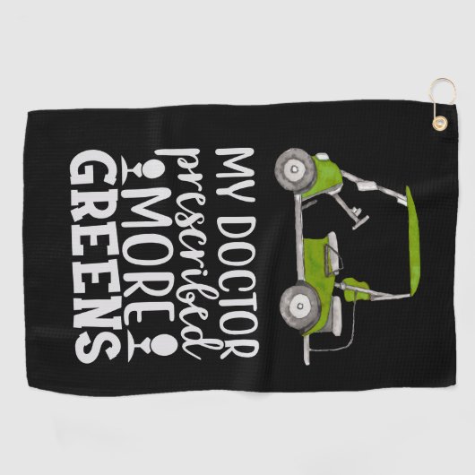 Golf Mijn arts heeft meer groen grappig voorgeschr Golfhanddoek (Horizontaal)