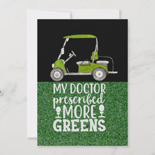 Golf Mijn arts heeft meer groen grappig voorgeschr Kaart (Voorkant)