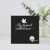 Golf Mijn diepste condoleances met golfbal Black Kaart (Staand voorkant)
