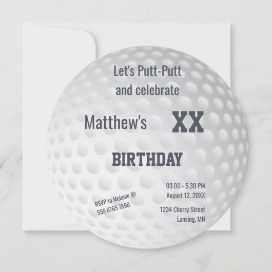 Golf Mini-golf Putt-Putt Golfing Birthday Party Kaart (Voorkant)