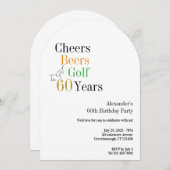 Golf Minimal 60e verjaardag Cheers en bieren Kaart (Voorkant / Achterkant)
