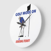 Golf Mode ON: Swing First | Funny Golfer Graphic T Grote Klok (Hoek)