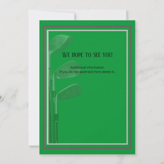 Golf Modern Corporate Green Black 50e verjaardag Kaart (Achterkant)