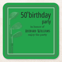 Golf Modern Corporate Green Black 50th Birthday