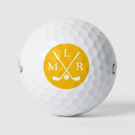 Golf Modern Elegant Monogram Typography Initials Golfballen (Voorkant)