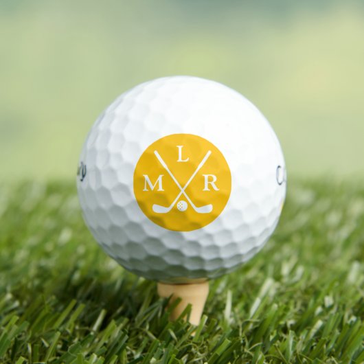 Golf Modern Elegant Monogram Typography Initials Golfballen (Insitu Shirt)