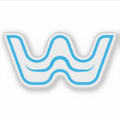 Golf Modern en Minimaal Letter W Monogram Sticker (Voorkant)