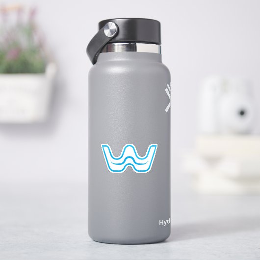 Golf Modern en Minimaal Letter W Monogram Sticker (HydroFlask)