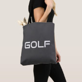 GOLF Modern Sleek White Text On Professional Gray Tote Bag (Dichtbij)