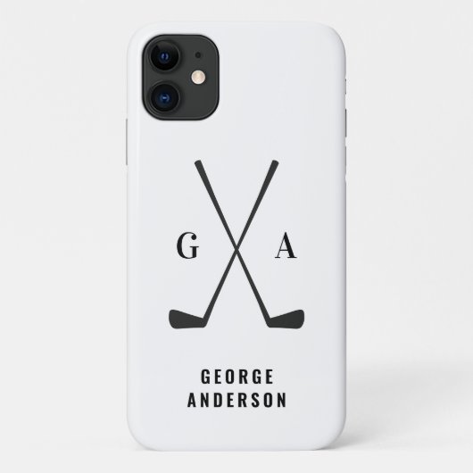 Golf modern typografie initiaal monogram elegant Case-Mate iPhone case (Achterkant)