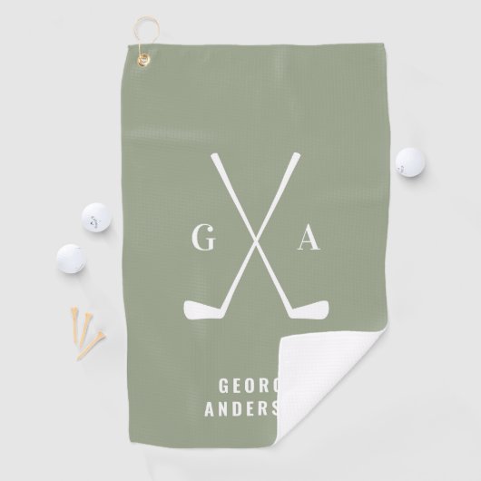 Golf modern typografie initiaal monogram elegant golfhanddoek (Insitu)
