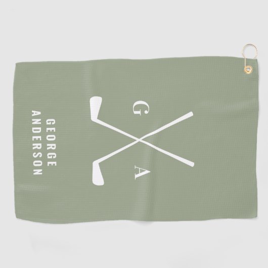 Golf modern typografie initiaal monogram elegant golfhanddoek (Horizontaal)