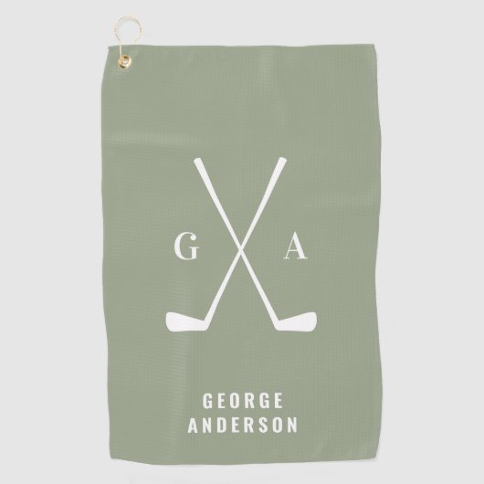 Golf modern typografie initiaal monogram elegant golfhanddoek (Voorkant)