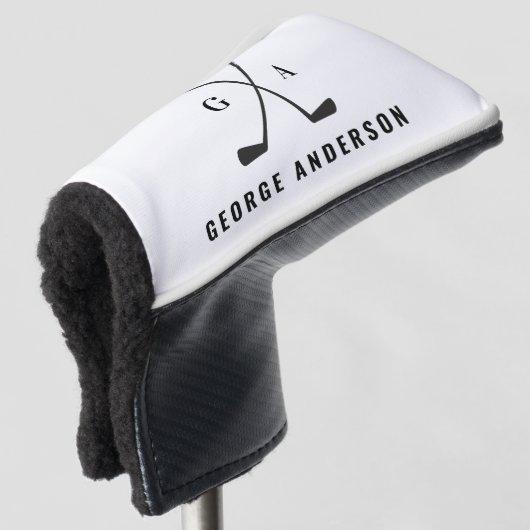 Golf modern typografie initiaal monogram elegant golfheadcover (3/4 voorkant)