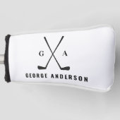 Golf modern typografie initiaal monogram elegant golfheadcover (Voorkant)