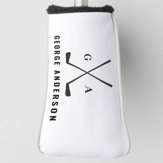 Golf modern typografie initiaal monogram elegant golfheadcover (Draai 90)