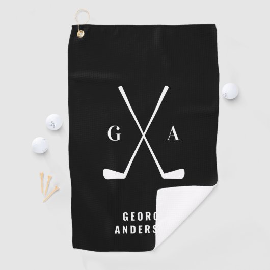 Golf modern typografische initialen monogram elega golfhanddoek (Insitu)