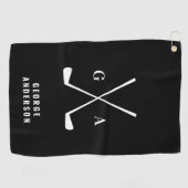 Golf modern typografische initialen monogram elega golfhanddoek (Horizontaal)