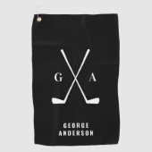 Golf modern typografische initialen monogram elega golfhanddoek (Voorkant)