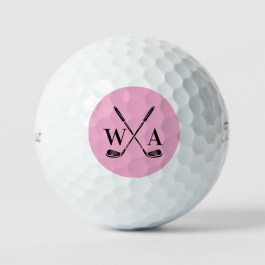 Golf modern typography initials monogram elegant  golfballen (Voorkant)