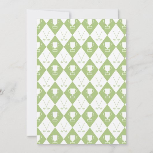 Golf Modern Verjaardagsfeest Kaart (Achterkant)