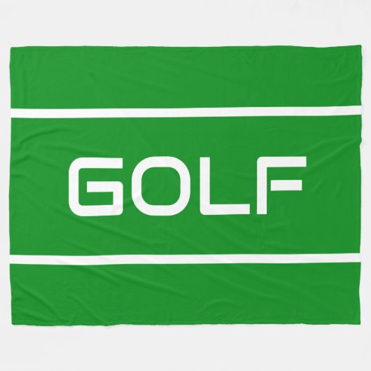 GOLF Modern Witte Tekst Strepen Op Helder Groen Fleece Deken (Voorkant (Horizontaal))