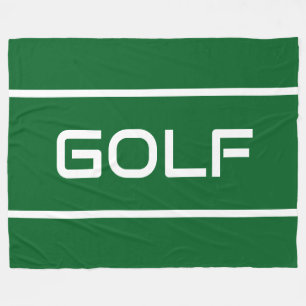 GOLF Modern Witte Tekst Strepen Op Sportief Groen Fleece Deken