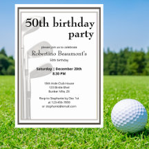 Golf Modern Zwart Wit Heren 50e Verjaardag