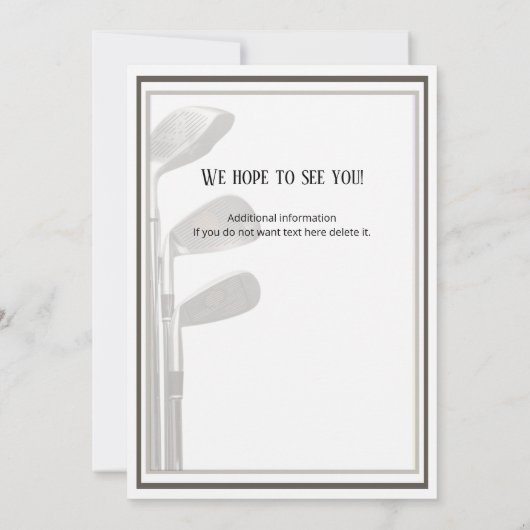 Golf Modern Zwart Wit Mannen 50e verjaardag Kaart (Achterkant)