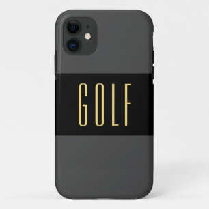 GOLF Moderne Brede Sportieve Vetgedrukte Grijze Zw Case-Mate iPhone Case